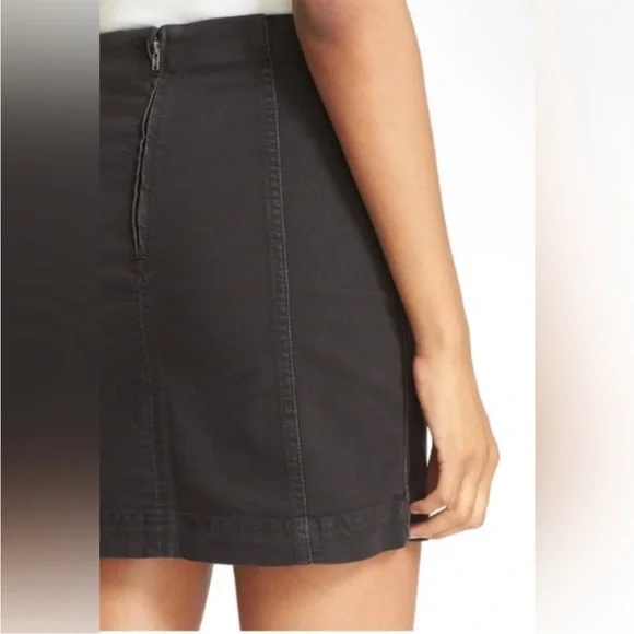 Free People Modern Femme Denim Washed Black Skirt, Size 6 - Picture 5 of 9